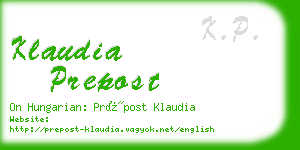 klaudia prepost business card